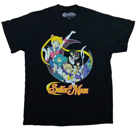 Sailor Moon Anime Black Tee Shirt Medium - Picture 1 of 3